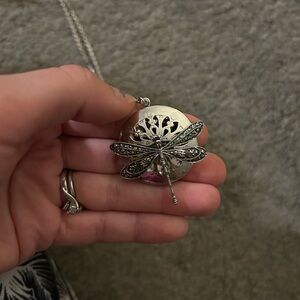 Silver Dragonfly Pendant Necklace & Dragon Fly Bracelet